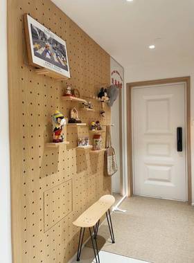 实木洞洞板展关示架木书AL101185质桌面墙面桌纳收墙入户门口玄置