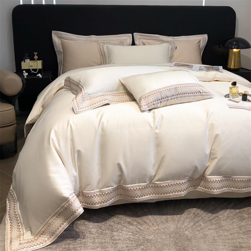 a类轻奢套仙女亲肤10支长被绒棉全0棉纯棉四件床单套床MGL--CGL上