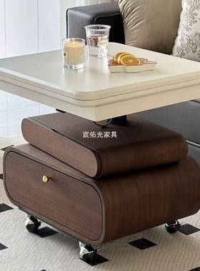 式客厅小户美型升sf85968降法复古实茶木几家用式新款轻奢电视柜