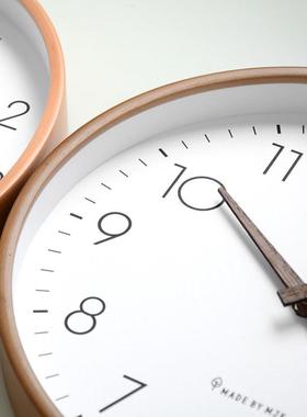 简约实木钟表F96SJ5H8挂钟客钟厅250新款家用石2英挂表时钟挂墙静