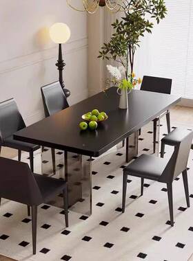 桌长方形轻奢现代小180808户型餐岩黑板下挂纯亚克力餐桌椅红简约