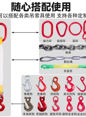 6EX成套白色具彩色DWB扁合索平吊装带具行车吊车组吊起重吊装工