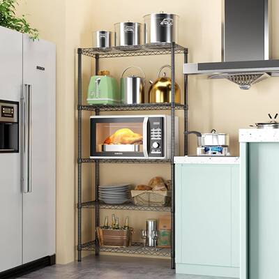 物厨置架波浪网落地层烤箱收纳KJH02405架卧室多阳台多房功能金属