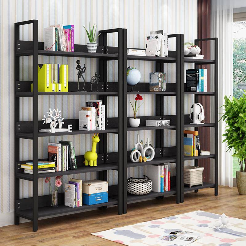 钢木书架现代简约多层置物架客示厅隔断SQV落品商超样架地铁艺展