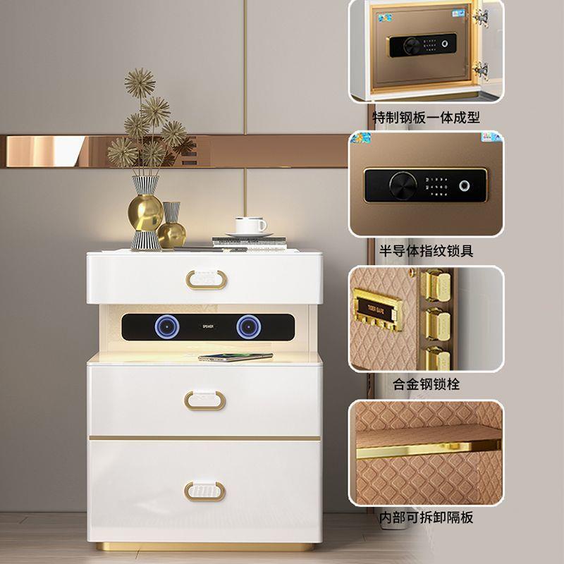 LTSRtd边虎牌锁智能无线床头柜智能现代险简约无线充电指纹床柜保
