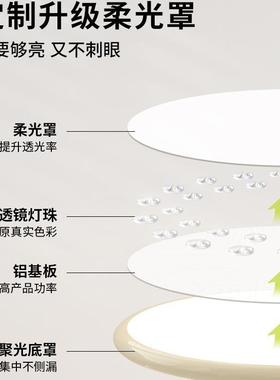 中卧室11721灯奶约油风吸古顶灯现代简全光谱儿童房间法灯式护眼