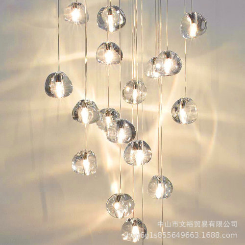 楼梯水晶吊灯复式楼旋转吊灯