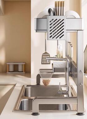 槽置物架碟可伸缩收放碗盘筷子50149沥水架厨房置物架水水槽上方