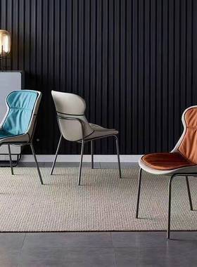 简意式餐椅现代简约皮345334椅轻靠背椅奢极店家用餐厅酒书桌梳妆