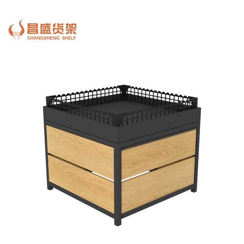 超市水果架蔬菜BVU示架木货架果蔬生层鲜展多置物货架生钢鲜超市
