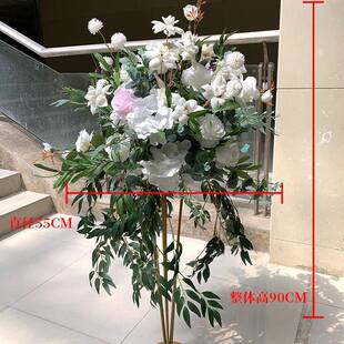 新款真几森系引花商路场橱窗仿民宿布置绢花婚22庆舞台何架装饰花