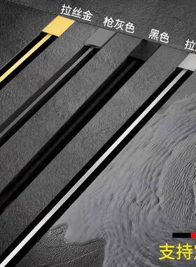 大利极简线型地漏卫生间排水意家装酒店颜值UON不高形锈钢隐式防