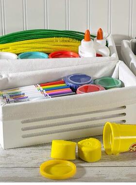 木简约创意无盖喷漆YJ471收箱内衬白色软麻制面亚料可机纳洗木质