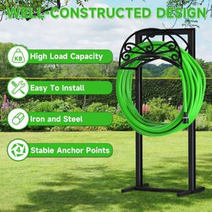 花园重水管收纳架金属拆卸独HK550立型水软管吊架户外庭院水管可