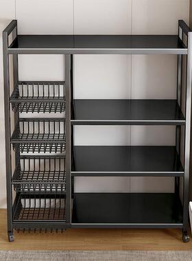 厨房物置物架菜篮筐FJO落地多层收纳家用蔬菜零食储铁架多功子能