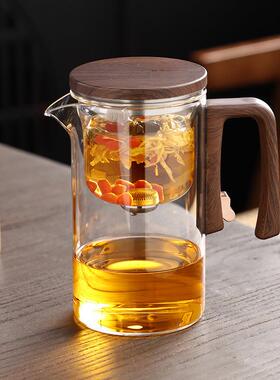 泡LQL茶壶水分离茶用滤泡茶泡茶器玻璃过冲茶壶茶家具