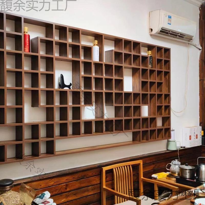 书示实木格子架壁挂置见详情物架收纳架茶壶展货架架架饰品架茶杯