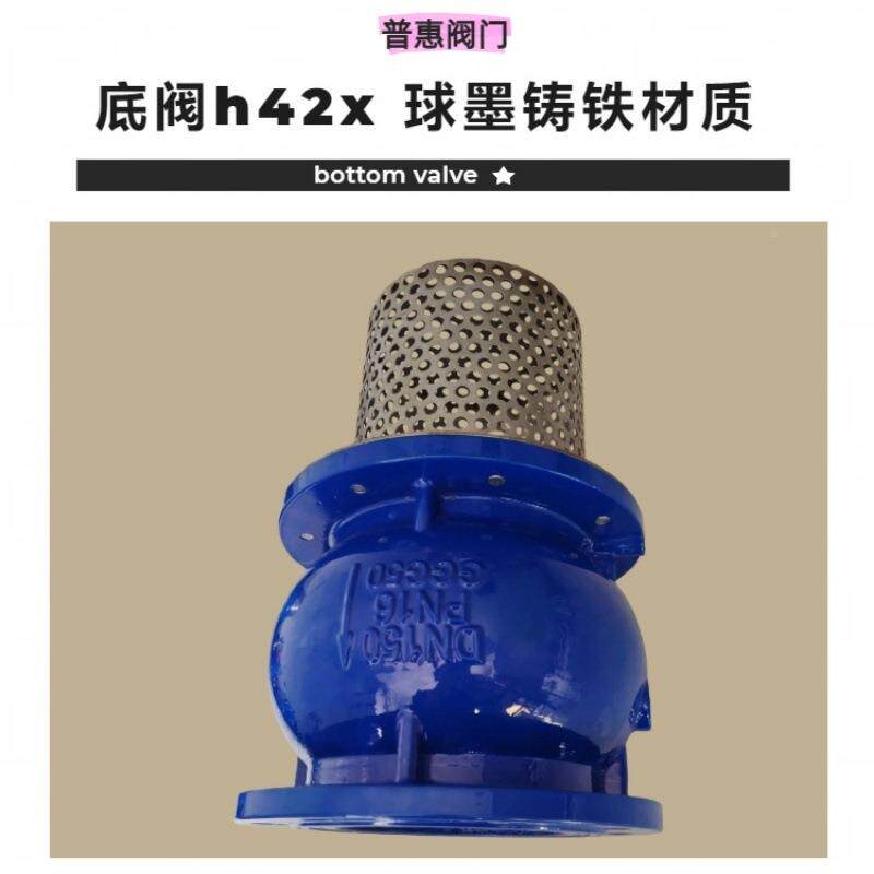 球372墨铸铁水型底阀h新42x泵吸水底端止回、过滤底阀自吸泵带滤