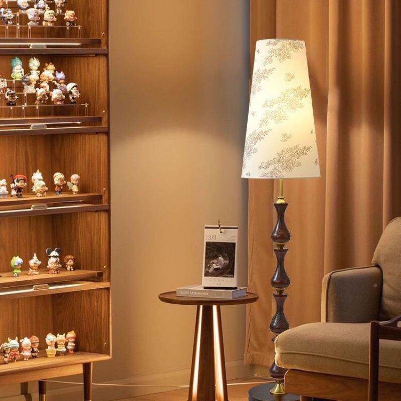 轻562奢法式中灯古落地客卧室美式复古实灯木立式厅装饰氛围古典