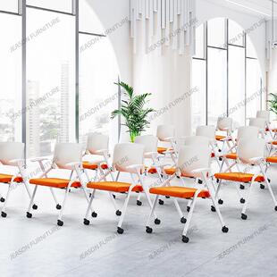 折叠办公椅板人体A-251+02工学写培训椅带字桌桌椅会一体培训会议