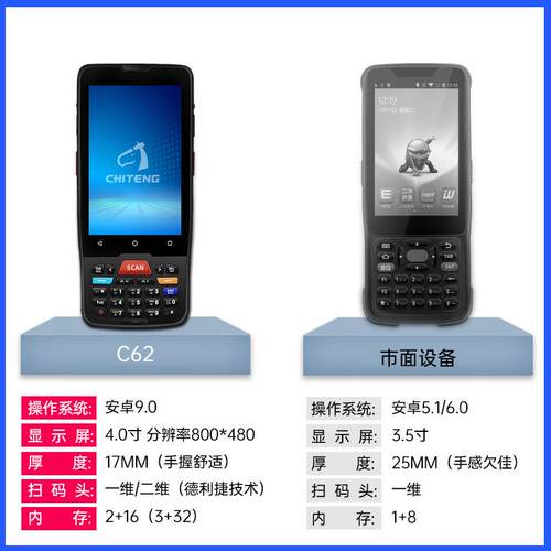 驰腾C62手持终端安卓数据采集器pda销售出入库进销存盘点手持式