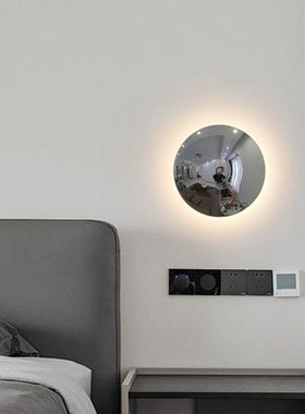 现代简卧室灯充电约款圆形高级感触壁摸免布71092线装饰墙代床头
