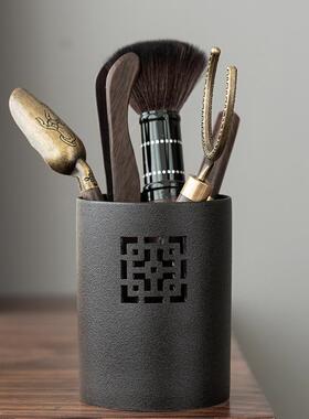 黑檀木茶道六君子装夫茶具套件6君子件套泡茶工具功茶夹针FQ18168