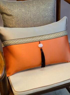 纯色发中F766M6HJ式枕靠垫中国风背圈椅沙靠套靠垫套橙色腰枕靠包