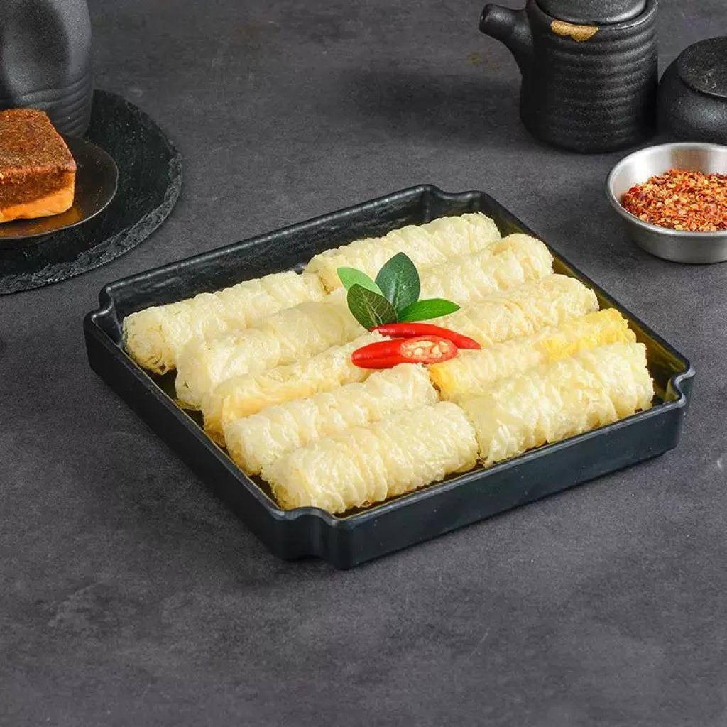 密胺餐具磨砂黑色肉盘长方形店牛肉盘烤商用火锅配菜MGJ盘厚寿司