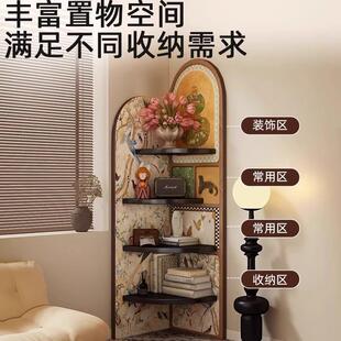 中置古复古角柜法式层型物架轻奢高级感小多户复古角柜客厅沙发边