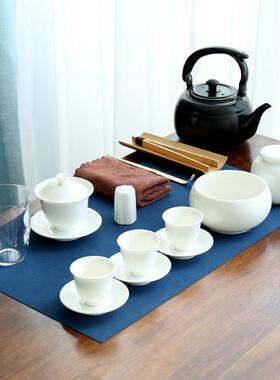 茶碗艺教培训茶具套装德白瓷功夫学茶具63666家化用陶瓷盖泡茶旅