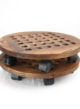 移动花盆底座圆形花盆花架带滑轮托盘阳台室内万向轮盆栽底盘