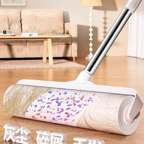 粘毛撕HHEGF416滚床筒长杆滚刷猫替换大黏沾上扫器地板灰尘吸头发