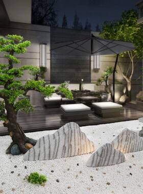 雪浪石切片组合楼tb-64544间假山梯石日枯山水景摆造件角落景式观