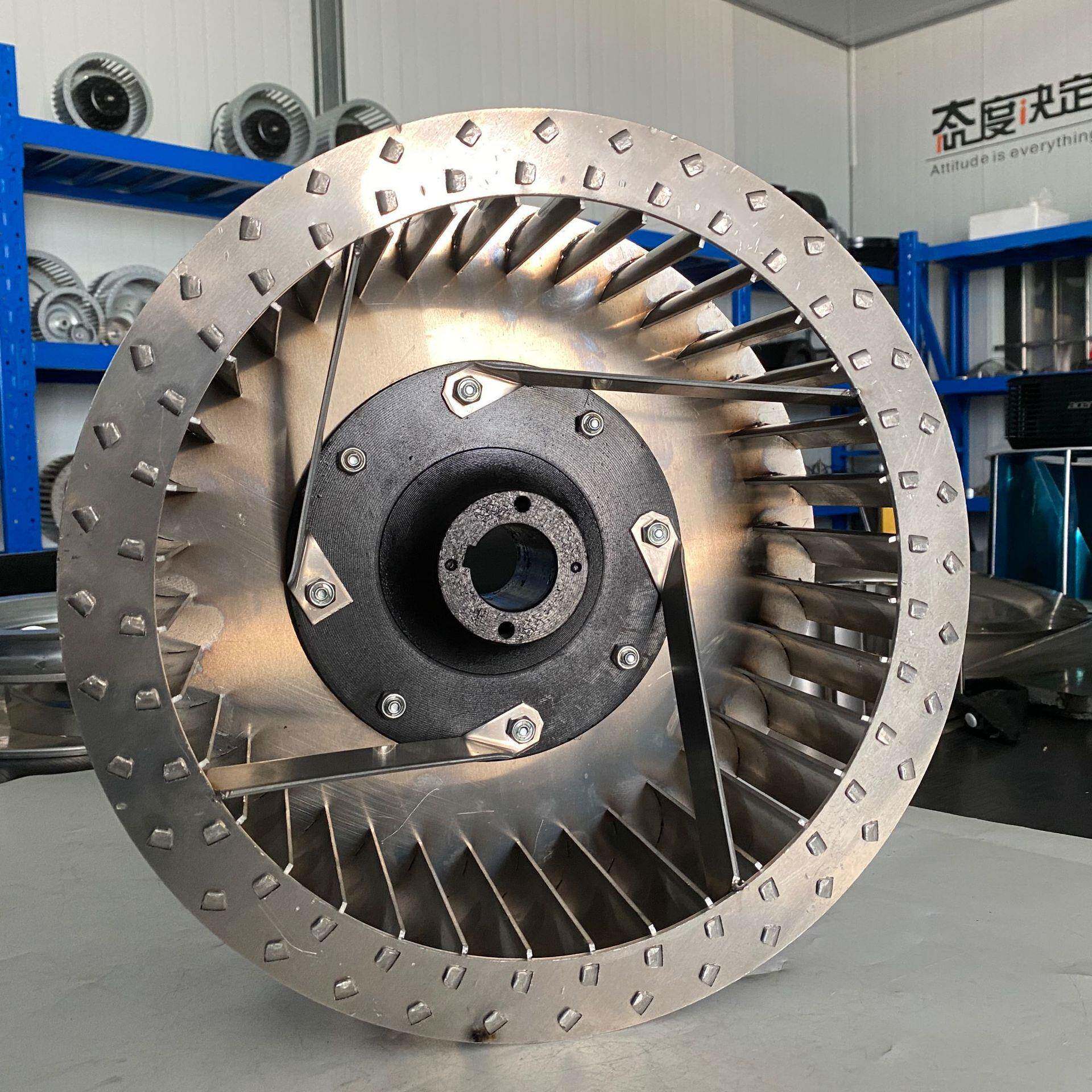 离心风轮叶轮镀锌铝动平衡测试硬度高扇片镀锌铝材扇叶