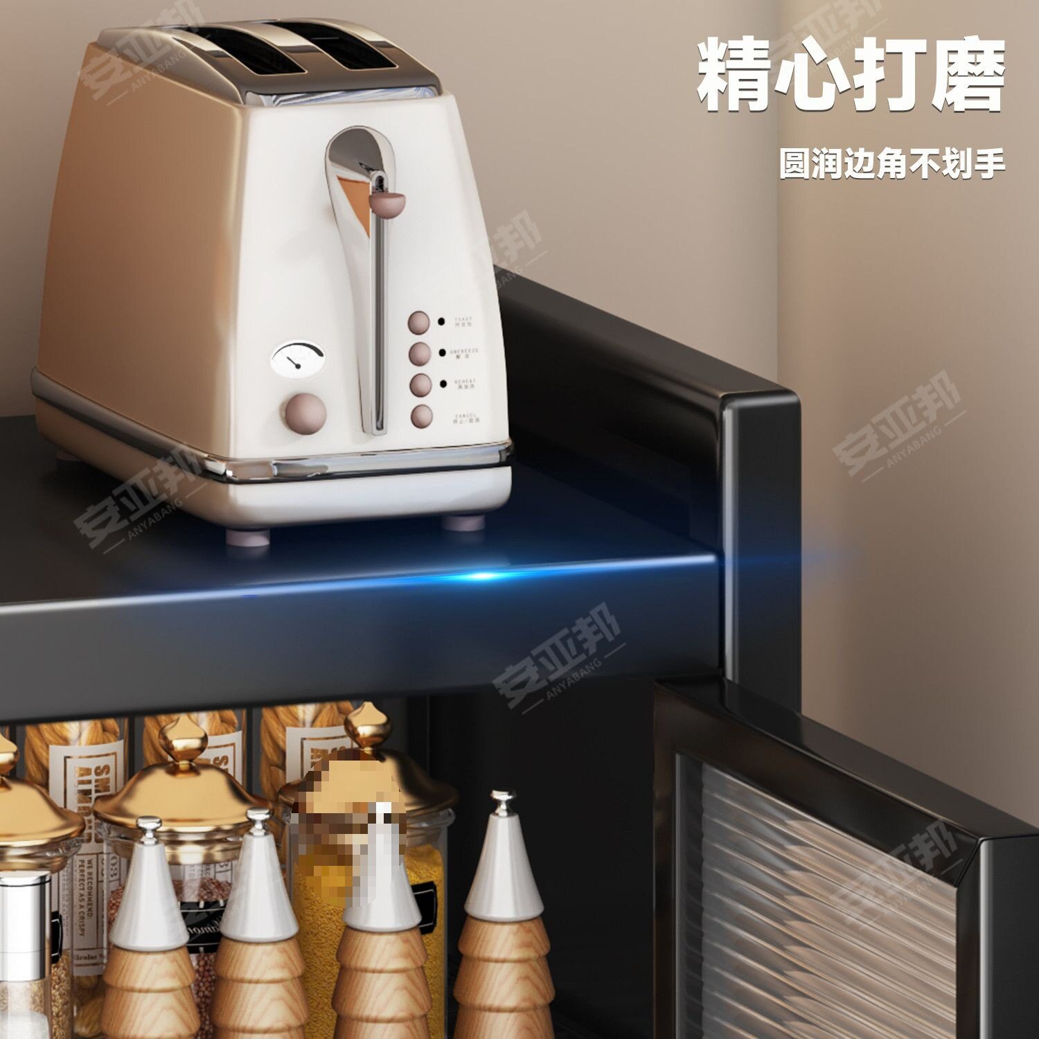 批发落地式碗碟收纳置物架家用台面防尘碗柜储物分层多功能收纳架