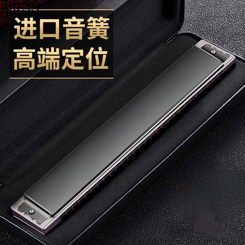 SHI德国进口音簧28孔复音口琴高端成人重音专业演奏级送礼级天鹅