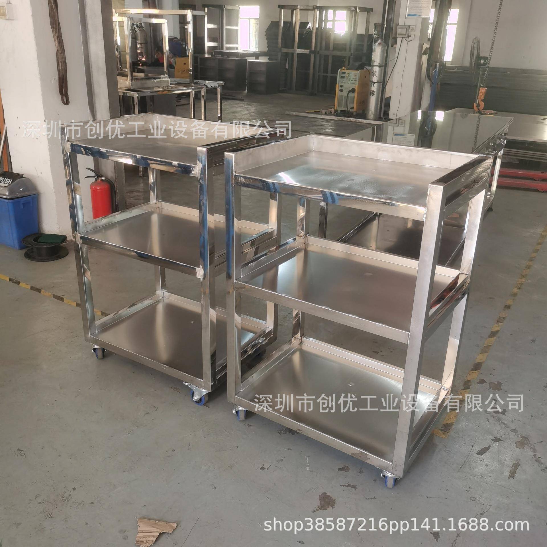 车间工业重型不锈钢手推车工具车周转车仓库车间拉货车搬运物料车