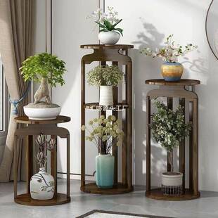 花架子室内家用客厅中式花盘花瓶架多层落地式吊篮花台花卉盆栽架