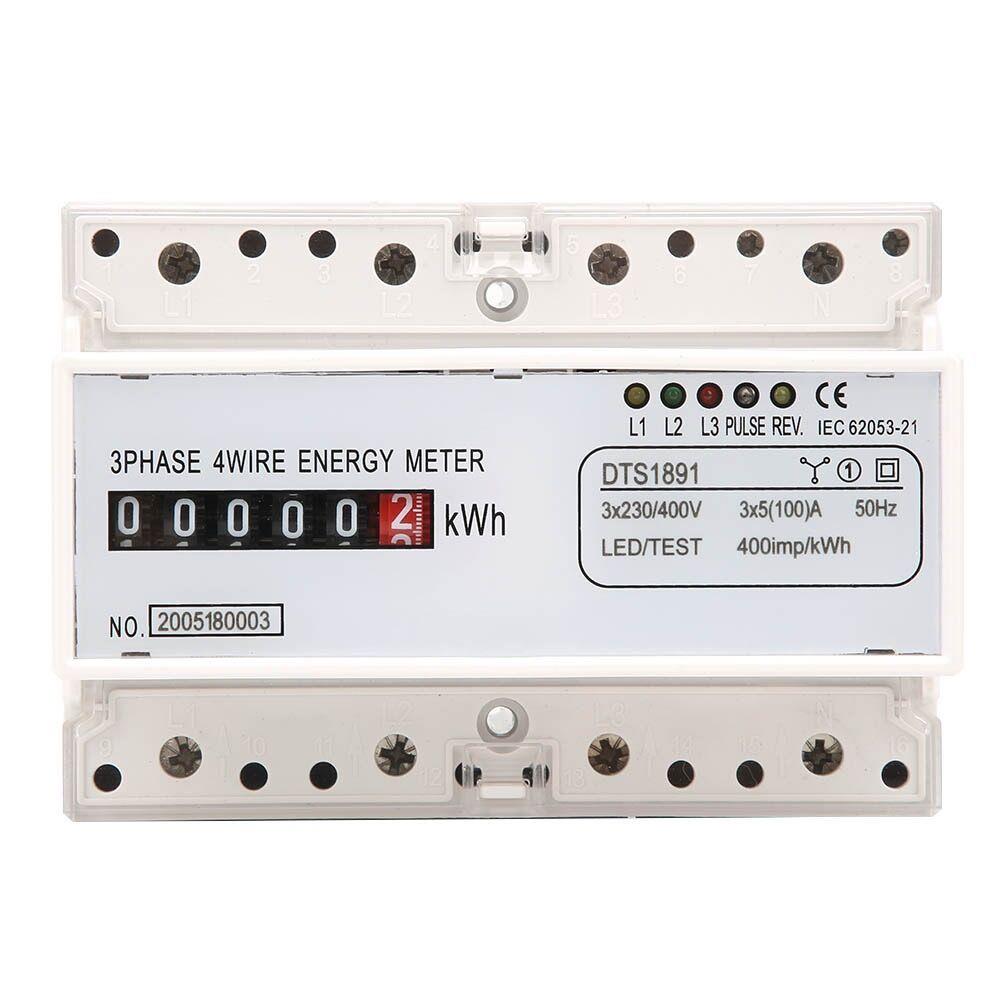家用三相四线计度器显示导轨式电度表7P电能表AC380V5(100)A