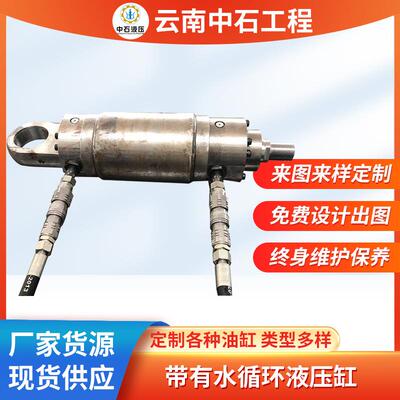 前后W63ES安装有缓冲F357PM密封100/63–200带有水循环液压缸