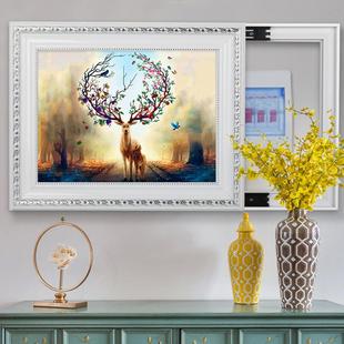 欧式电表箱装饰画免打孔遮挡电闸电盒子客厅挂画可推拉电箱配电箱