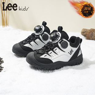 Leekids加绒儿童棉鞋防滑男童户外运动鞋百搭时尚休闲女童鞋潮鞋