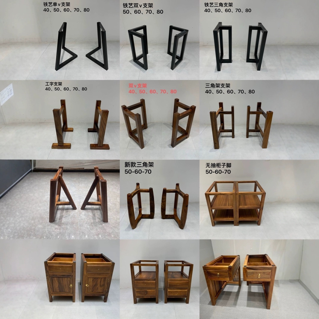 大板桌支架奥坎胡桃木中式实木茶台支架脚架实木桌腿架子厂家批发