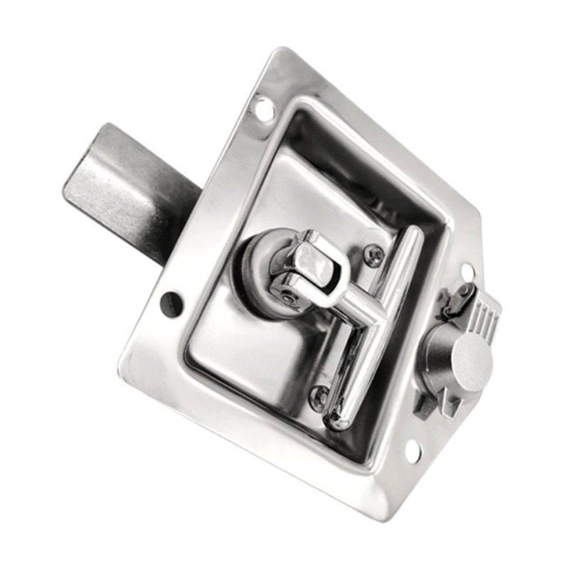 MS858不锈钢面板锁 集装箱T型转舌盒锁厢式房车锁特种设备机械锁