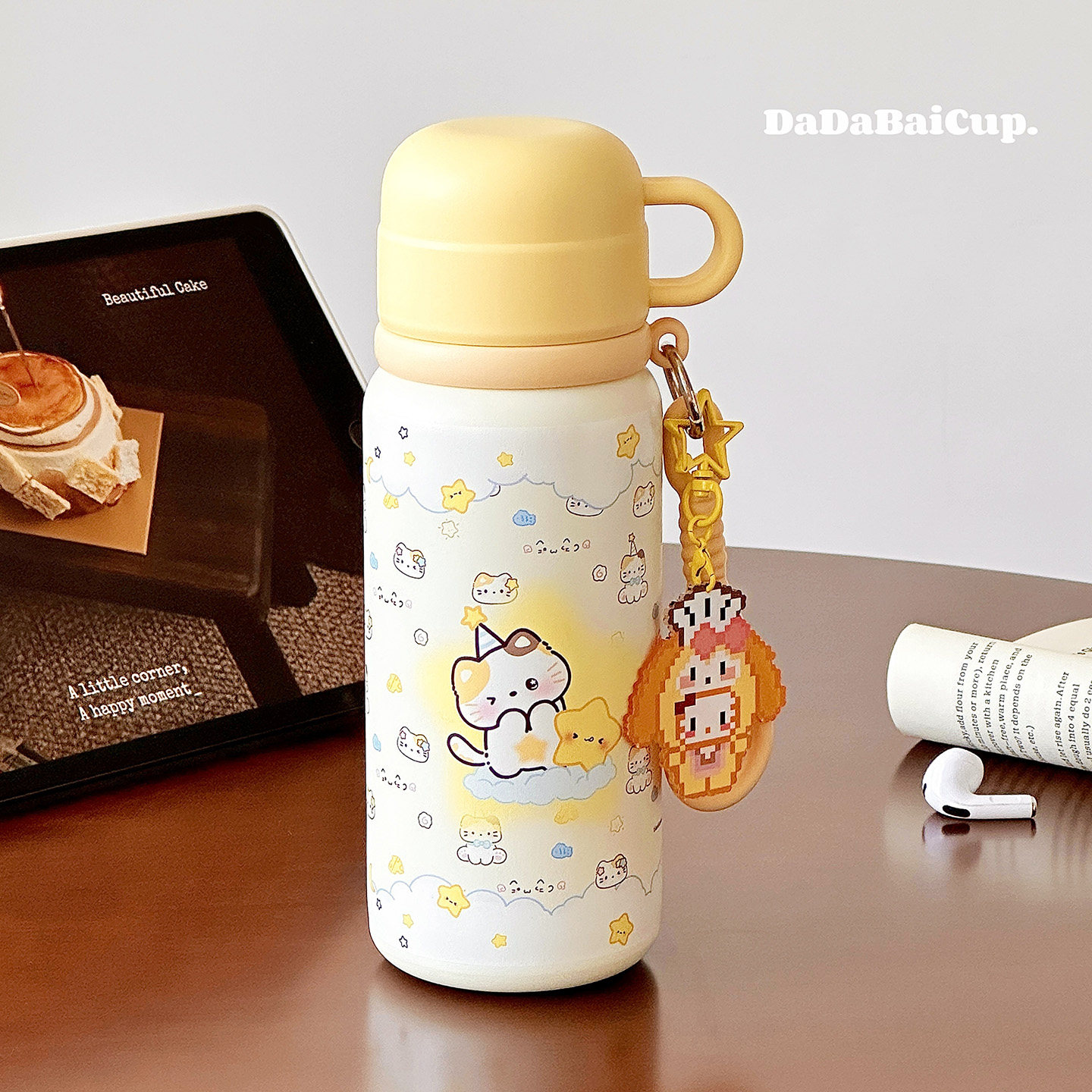 小猫提绳泡茶三饮杯子保温杯女生高颜值2026新款茶水分离水杯学生,餐饮具,保冷/保温杯,淘宝优惠券,粉丝福利购,淘宝优惠卷