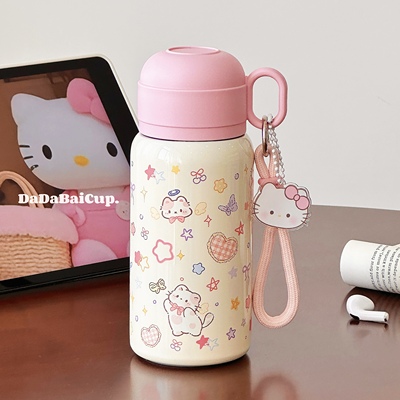 hellokitty杯子2025新款保温杯女生高颜值学生吸管水杯316不锈钢