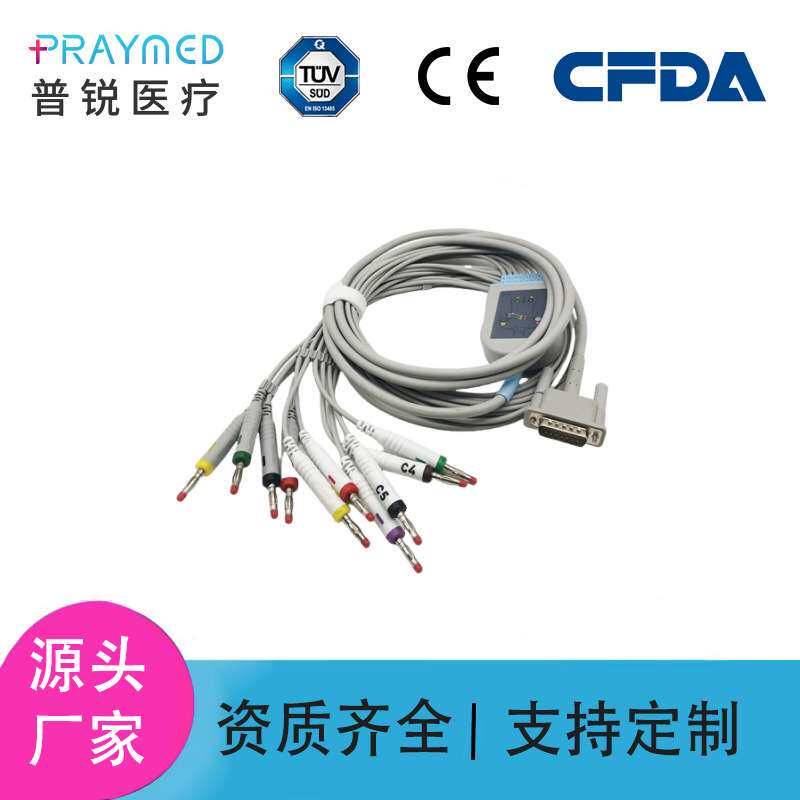兼容HPM1770AM1771APageWriter200心电图机15针10导心电导联线