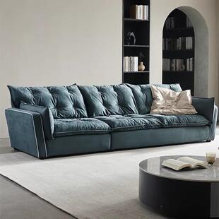 baxter索伦托沙发意式极简布艺沙发磨砂真皮羽绒直排沙发现代客厅