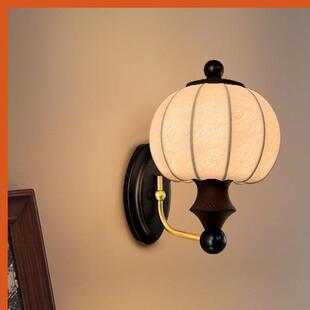 复古风壁灯实木新款中国风高级感卧室床头灯法式新中式墙壁灯
